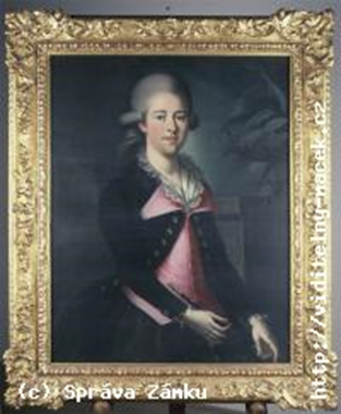 Portrét Marie Walburgy ve zlatém rámu ze Znojma